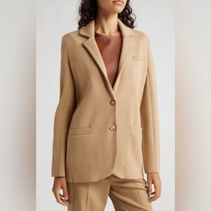 NWT TWP Camel Beige Knit Boyfriend Blazer 100% Merino Wool, size M